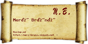 Merő Brúnó névjegykártya